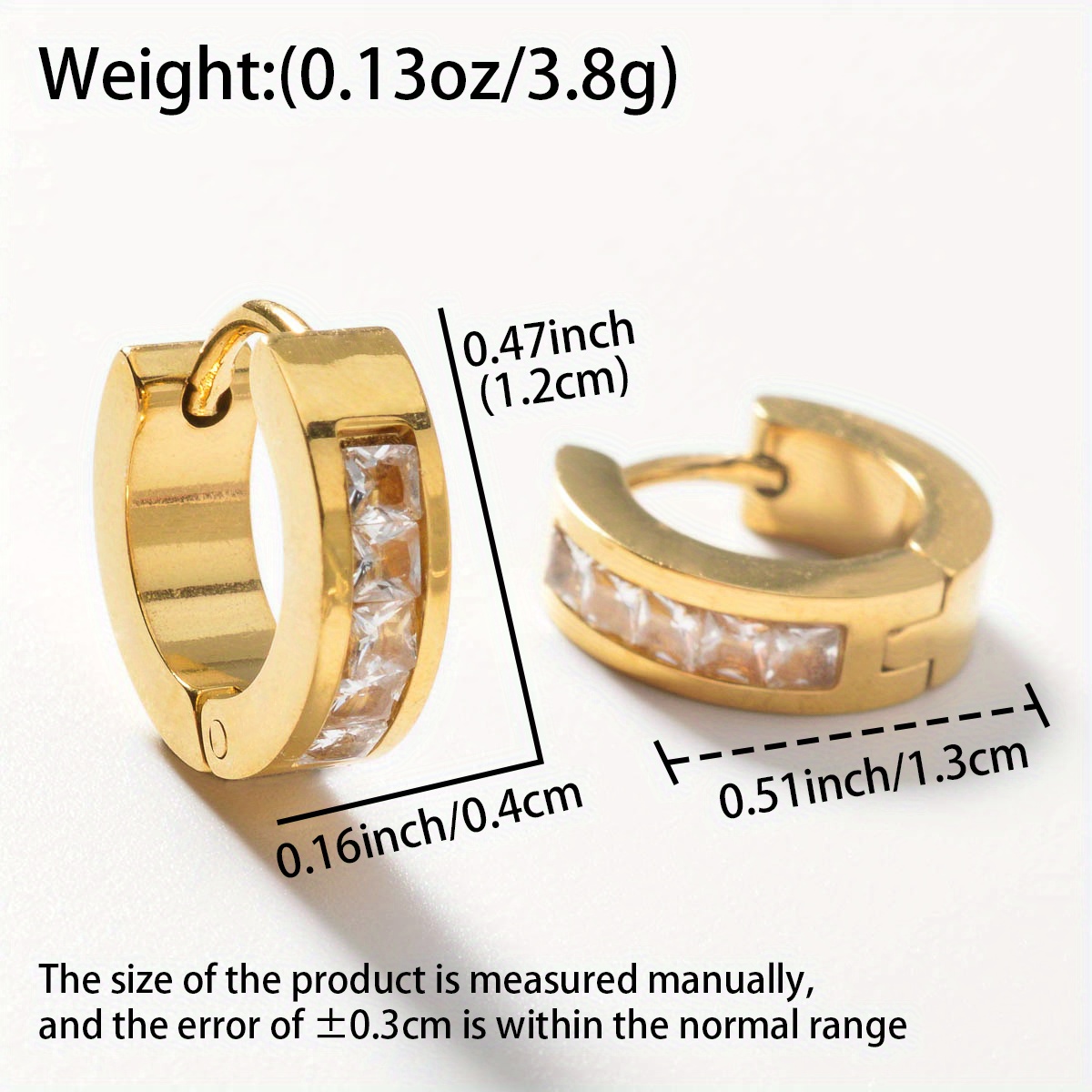 1 Set Multicolor Zirconia Design Hoop Earrings